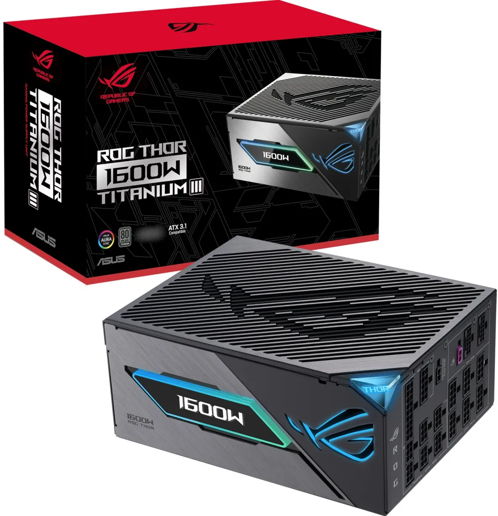 Sursa PC Asus ROG Thor 1600W Titanium III EVO ATX 3.1 modulara negru 90YE00VB-B0NA00