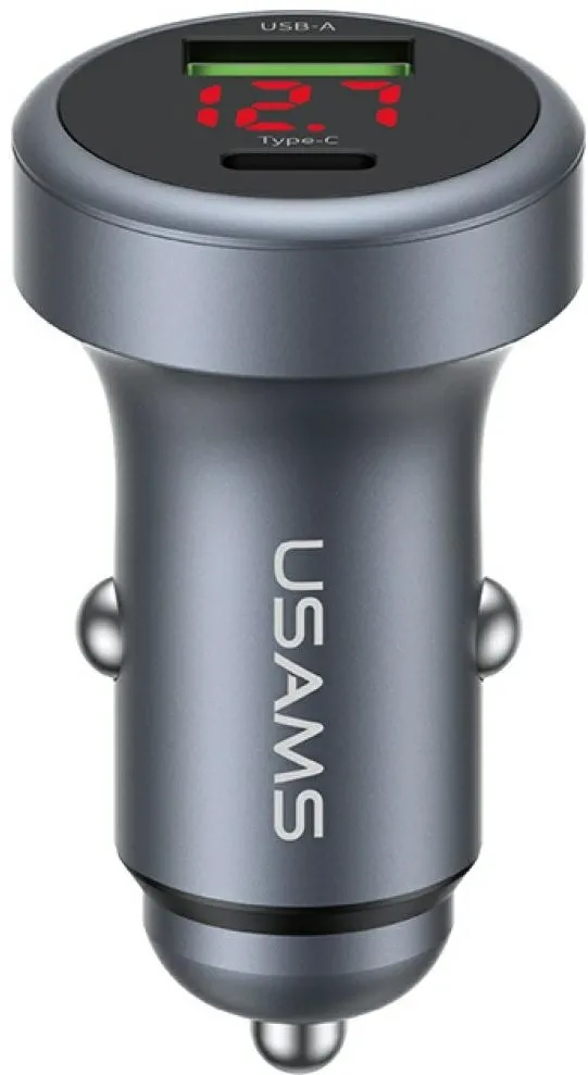 Car Charger CC327 Aluminum 45W USB-A USB-C Tarnish