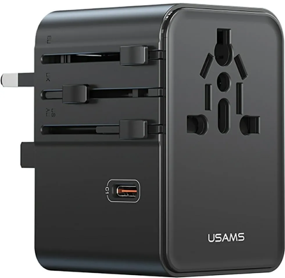 Travel adaper 70W US/AU/EU/UK black