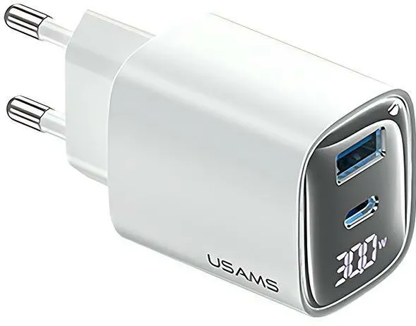 Charging 30W GaN LED USB+USB-C CC229 white