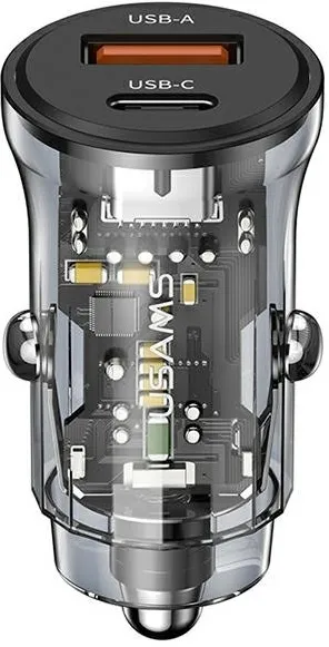 Car charger 30W 1xUSB+1 1xUSB-C Fast charge