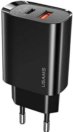 Usams phone charger 1xU SB-C+1xUSB T35 20W PD3.