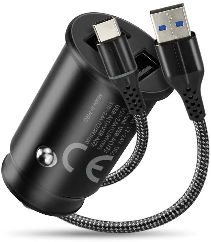 Car charger CC-25C 2XUS B 12W + CABEL USB-C