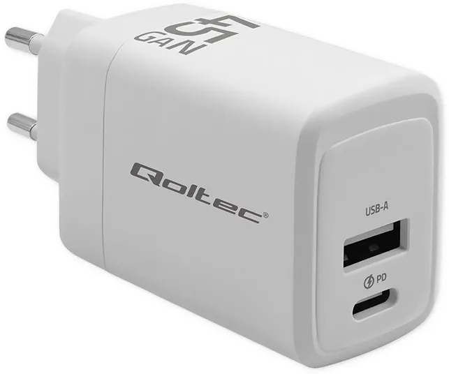 GaN 45W charger 5V 20V 1.5A 3A,1xUSB C PD,1xUS