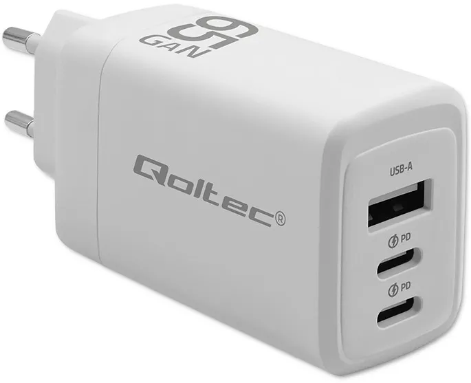 GaN 65W charger,5V 20V 3A 3.35A,2xUSB,2xUSB C