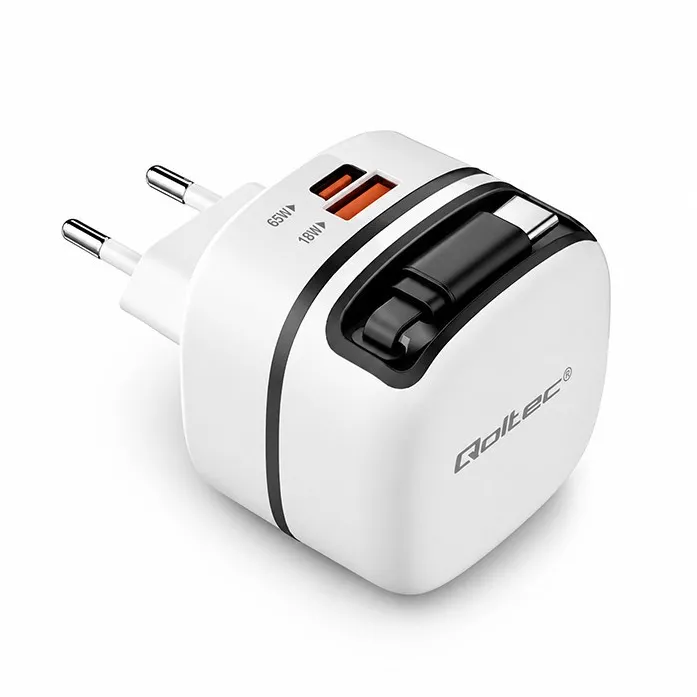 Incarcator Qoltec 51784 USB-C 65W GaN PPS 5-20 V 3.25A