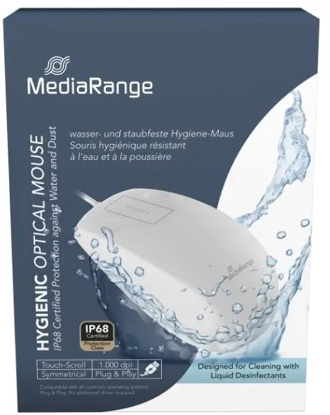 MediaRange kabelgeb. Opt. Hygiene-Maus, Touch-Bildlauf ws