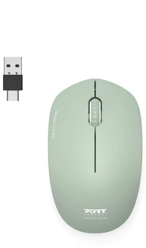 Port Maus kabellos USB-C/A grün Computermaus