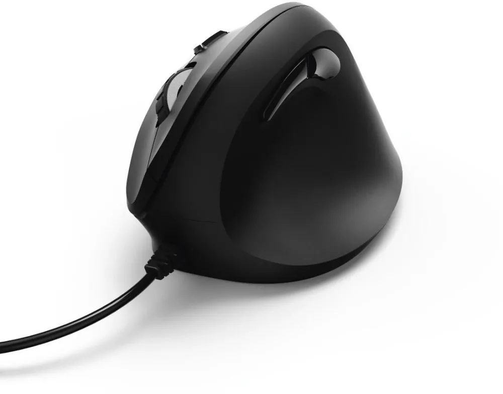 Vertical, Ergonomic "EMC-500" Mouse, Cabled, 6 Buttons, black