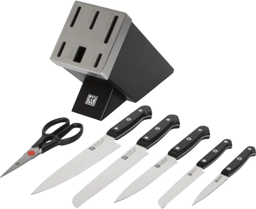 ZWILLING Gourmet Knife block set 7-pc, self sharpening, black