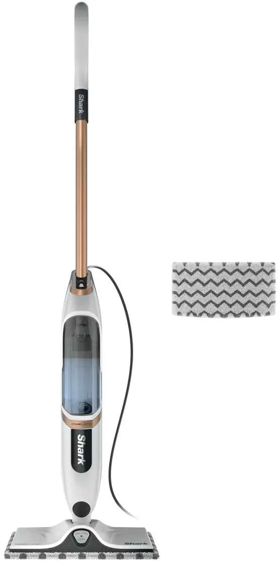Mop electric cu aburi si curatare Shark SteamSpot1200W, 3-in-1, 2x lavete, alb/ policupru