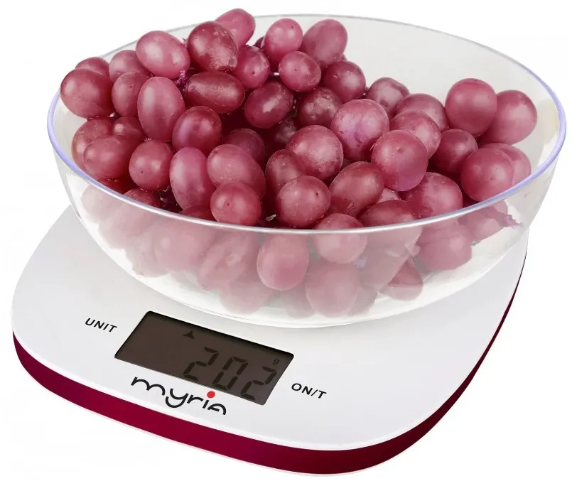 Cantar de bucatarie Myria MY4401RD 5 kg alb-rosu