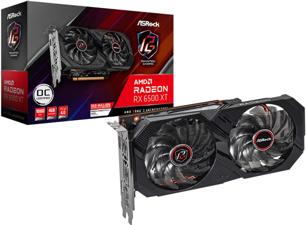 Placa video ASRock Radeon RX 6500 XT Phantom Gaming D 4G OC 4GB GDDR6