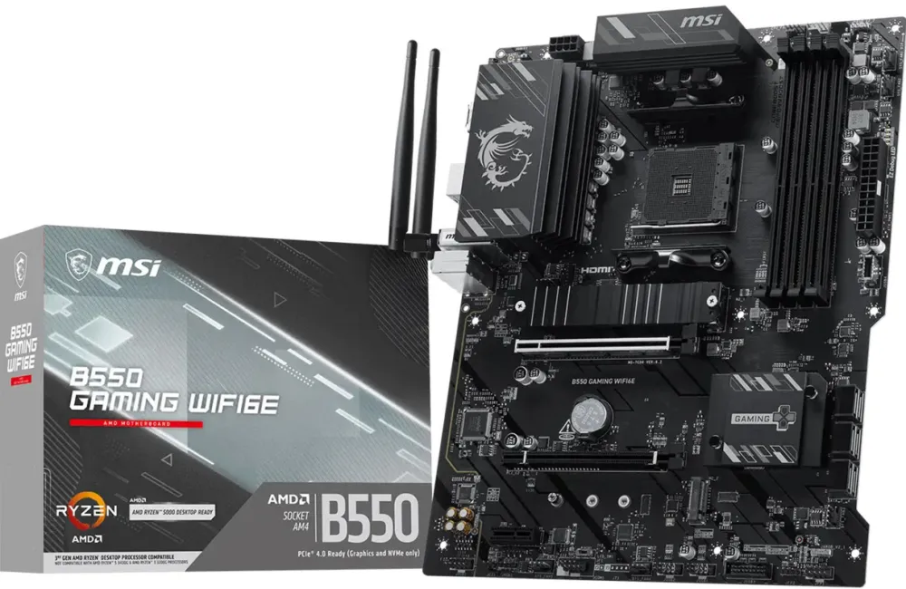 B550 GAMING WIFI6E, Socket AM4, DDR4, ATX, Negru