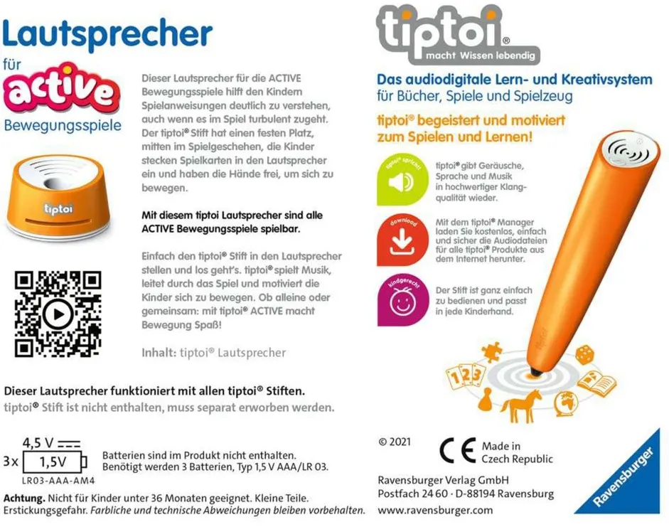 Ravensburger tiptoi ACTIVE speaker (orange/white)