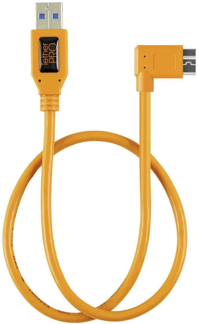 Adaptor Tether Tools USB 3.0 la USB 3.0 Micro-B pigtail TET-CU61RT02-ORG 50 cm
