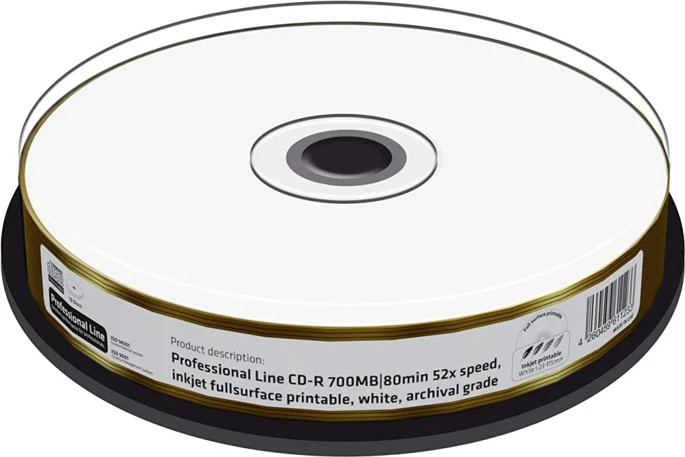 Set 10 discuri CD-R MediaRange MRPL511 700 MB 80 min printabile inkjet