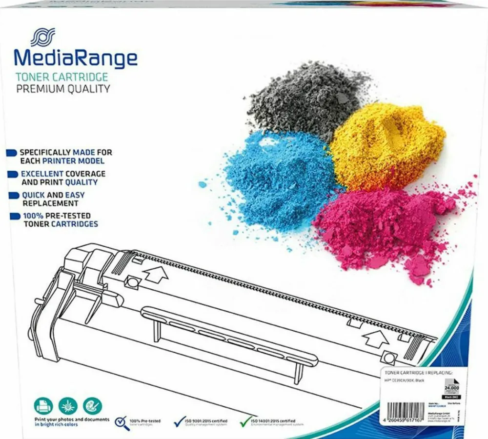 Toner MediaRange compatibil HP CE390X 90X negru cu chip