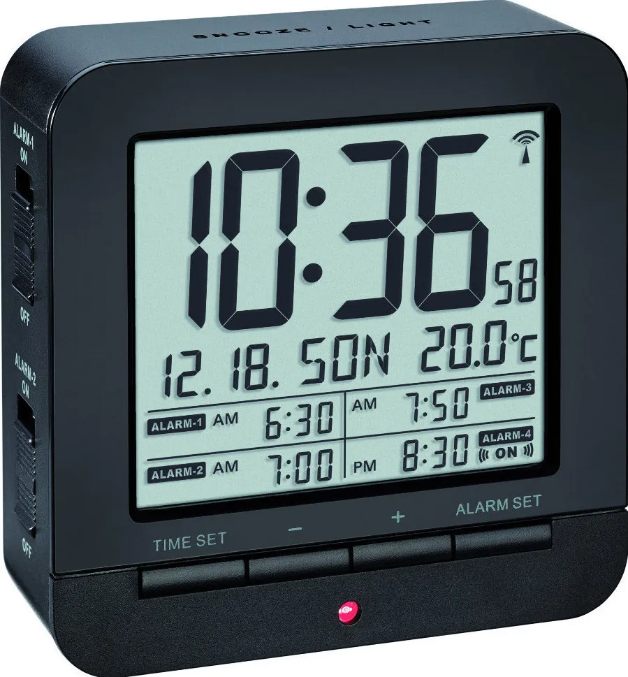Ceas desteptator digital radiocontrolat TFA 60.2536.01 negru