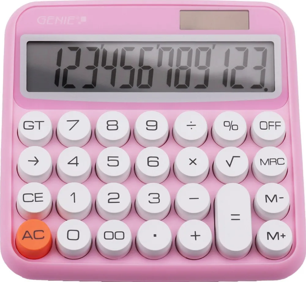 GENIE Calculator de birou 612P roz