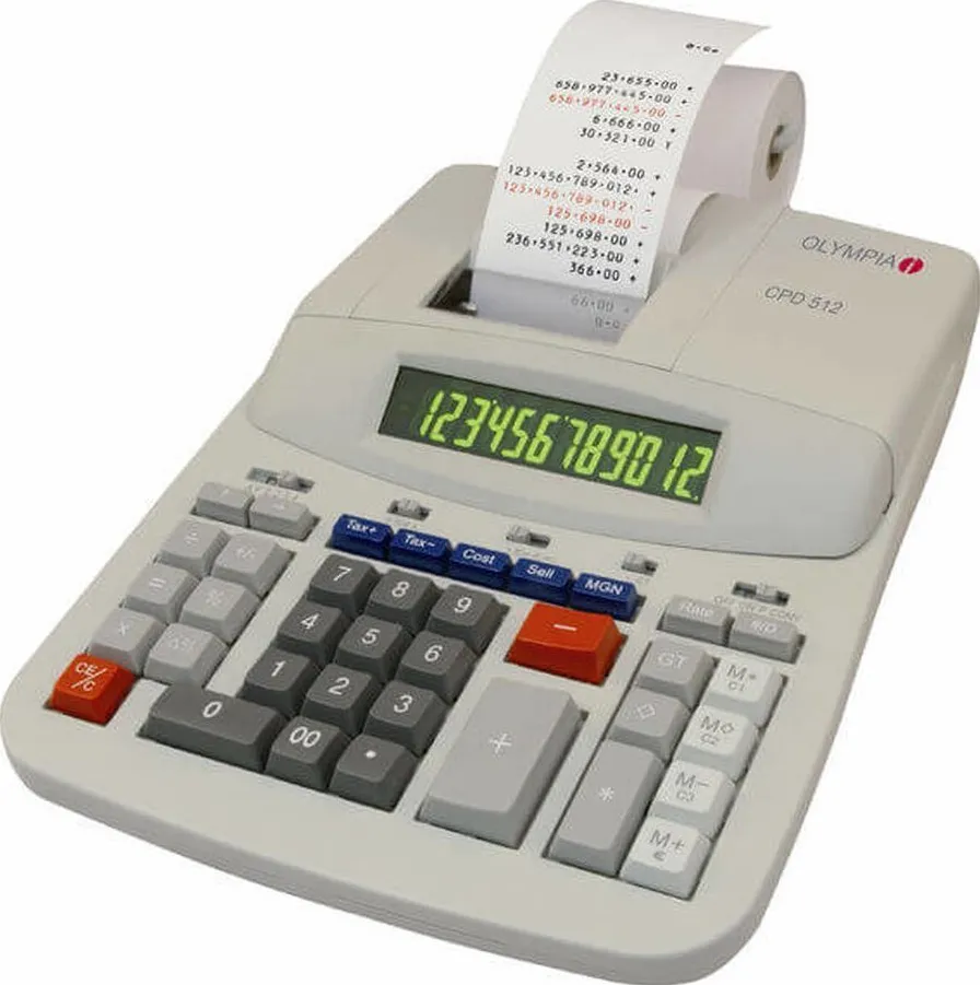 Calculator de birou cu imprimanta OLYMPIA CPD 512 12 digiti alb