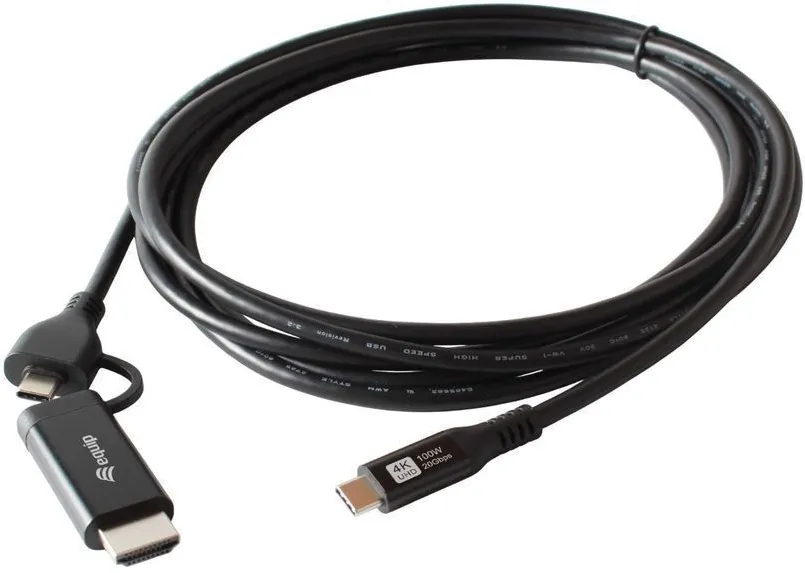 Cablu adaptor EQUIP 128437 USB-C la USB-C + HDMI PD100W 4K 60Hz 3 m