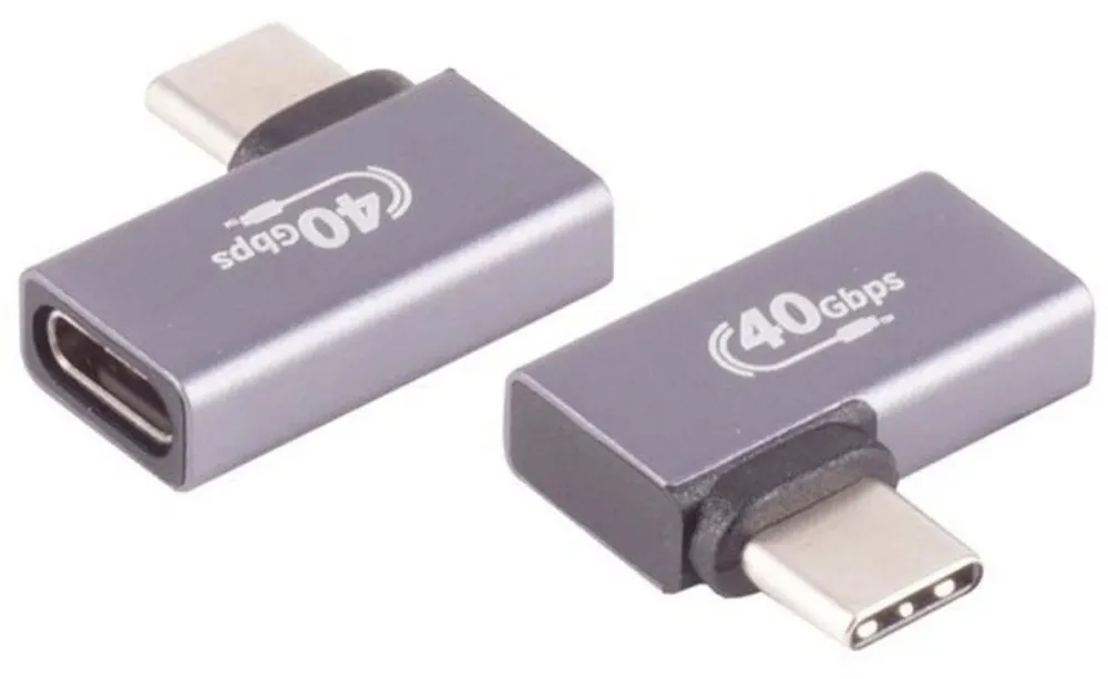Adaptor USB-C shiverpeaks BS13-60001 USB4 40Gbps cotit 90° stanga/dreapta