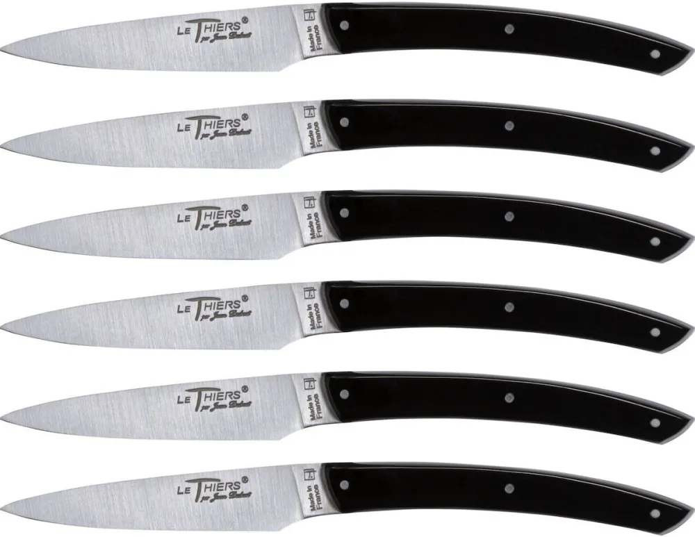 Set 6 cutite friptura Laguiole Jean Dubost J06TA720A18015 acrilic negru