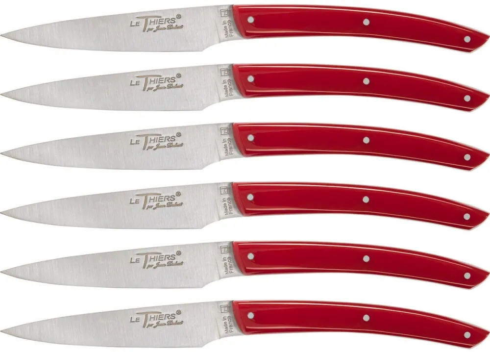 Set 6 cutite friptura Laguiole Jean Dubost J06TA720A20357 acrilic rosu