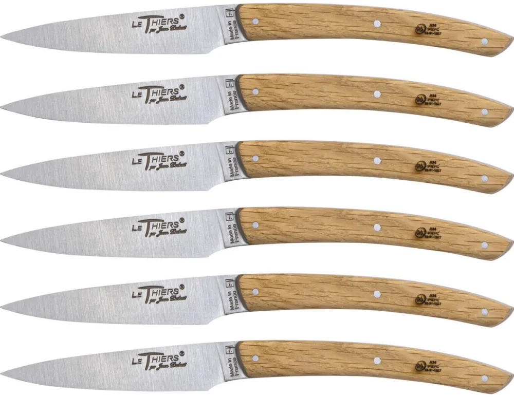 Set 6 cutite friptura Laguiole Jean Dubost J06TA720PEF015 lemn de stejar 10,5 cm