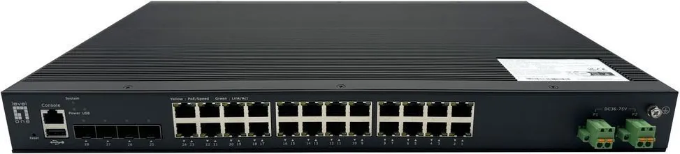 Switch Level One LevelOne Industr.PoE Switch 24xGE PoE/+ 370W Managed L2