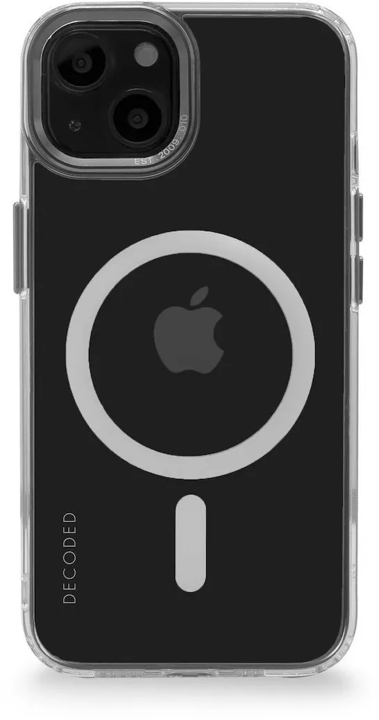 Husa spate transparenta Decoded din rasina reciclata pentru iPhone 14 antracit