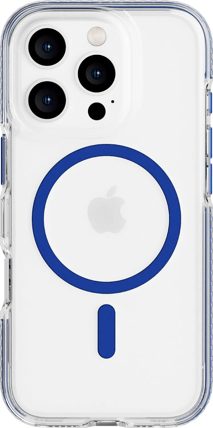 Husa protectie Tech21 EvoCrystal MagSafe pentru iPhone 16 Pro transparent albastru