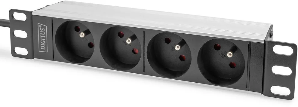 Priza multipla rack 19 inch Digitus DN-95418-FR 1U 4 prize CEE7/5 16 A negru
