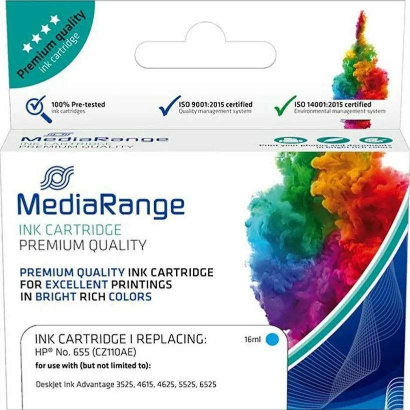 Cartus cerneala MediaRange compatibil HP 655 cyan cu cip