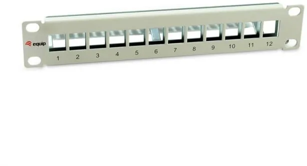 Patch panel keystone EQUIP 769330 10 inch 1U 12 porturi FTP gri deschis