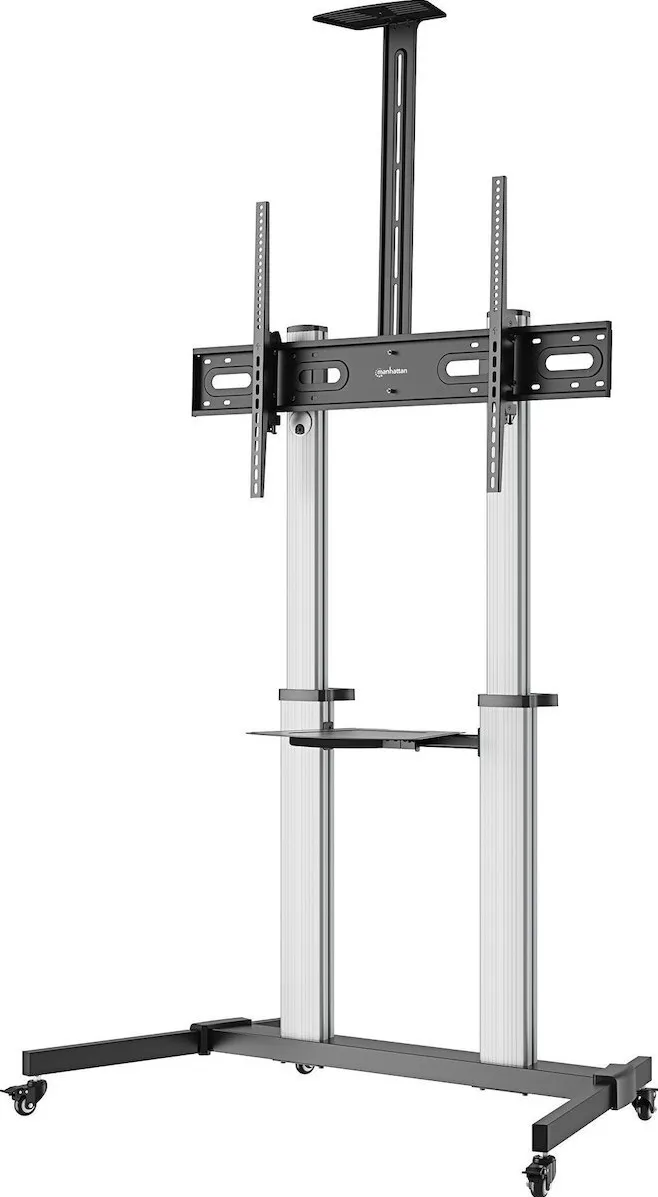 Stand TV mobil MANHATTAN 462563 aluminiu pe roti 60-100"