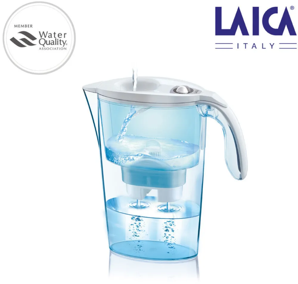Cana filtranta apa LAICA Mechanical 2.3 L alb cu 2 cartuse Bi-flux