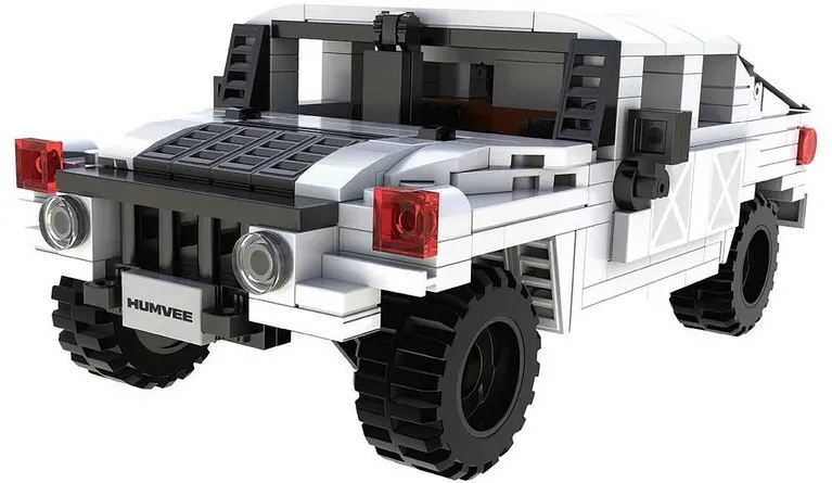 Masinuta din piese de constructie Jamara CaDA Humvee 1:24 alb 8+