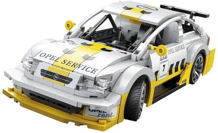 Masinuta din piese de constructie Jamara Opel Astra V8 Coupe 1:20 alb 6+