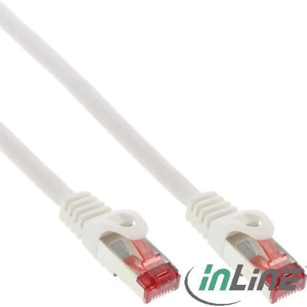Cablu de retea patch InLine Cat.6 S/FTP (PiMf) 250 MHz 1 m alb