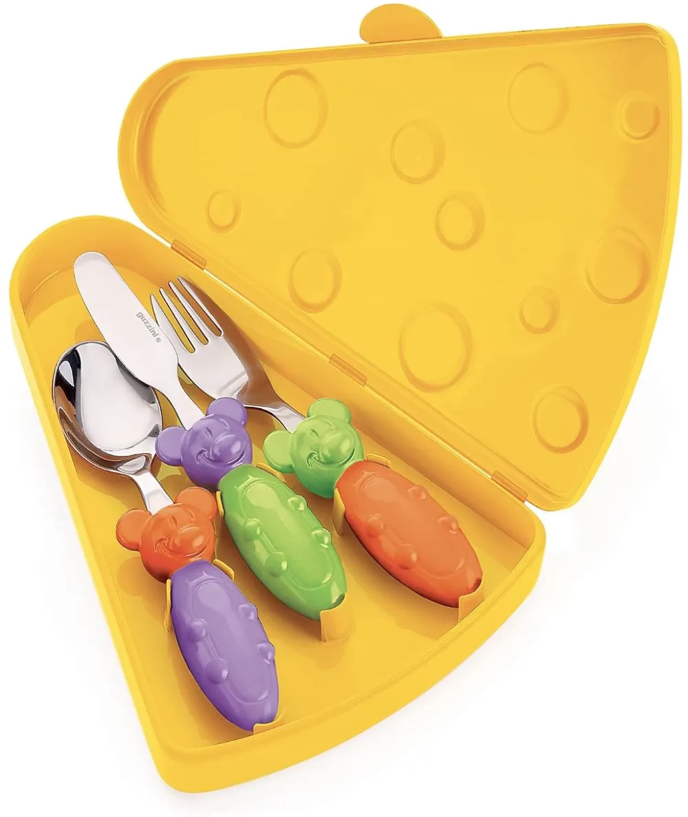 Guzzini TIP TOP TAP Mini 3 Pcs. Cutlery Set w. Case Asstd.color