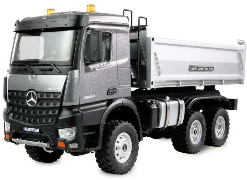 Camion basculanta teleghidat AMEWI Mercedes-Benz Arocs 6x6 1:14 RTR antracit