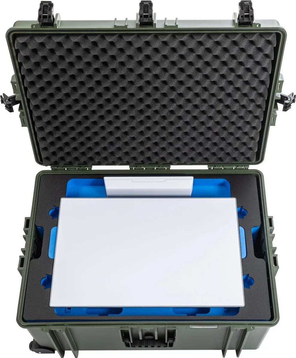 Cutie de transport B&W International satcom.case PP.1570 pentru Starlink3 157 l verde bronz