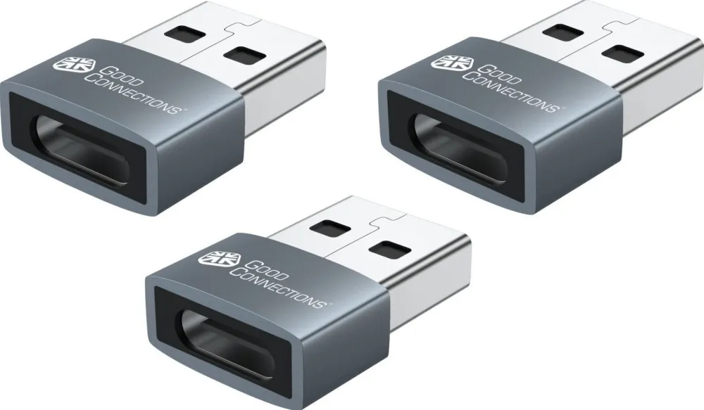 Set 3 adaptoare Good Connections USB-AD203-3 USB 2.0 USB-A tata la USB-C mama