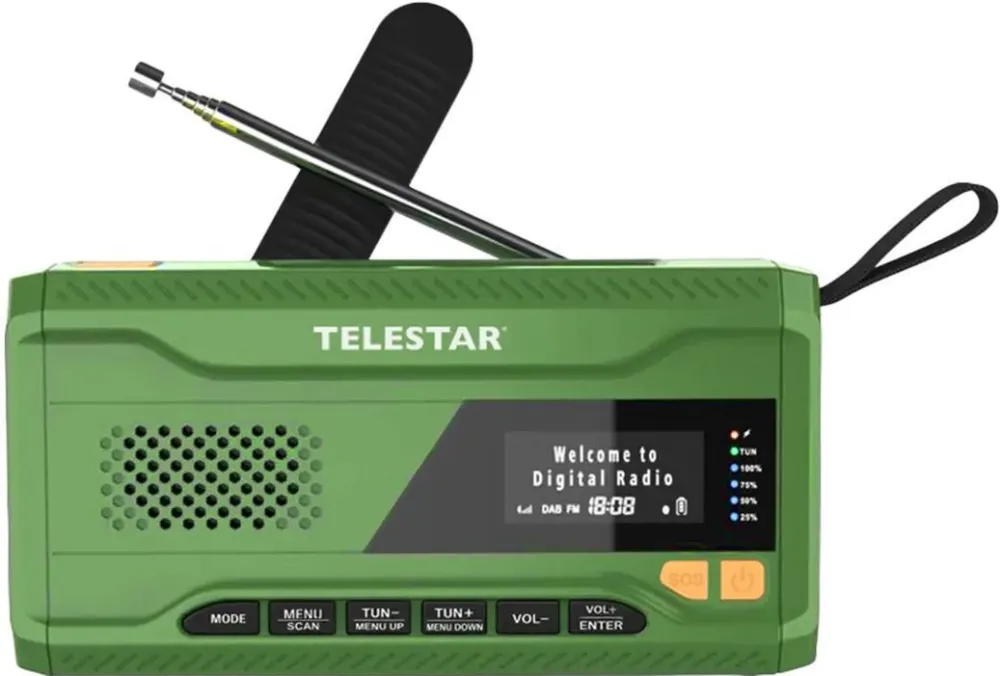 Radio de urgenta portabil Telestar TOP NR 5 DAB+ FM Bluetooth verde