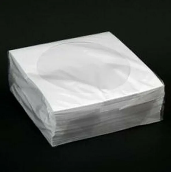 Set 100 plicuri CD din hartie OMEGA cu fereastra albe
