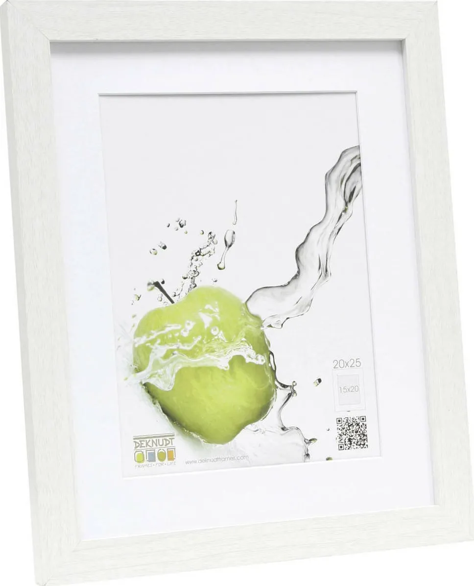 Rama foto Deknudt S66KF1 P1 20x25 cm alba cu passepartout