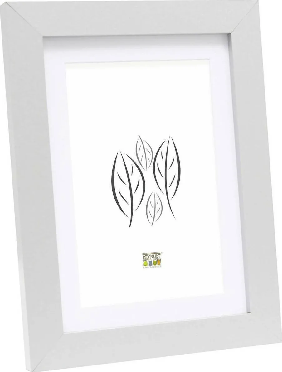 Rama foto Deknudt S66KD1 P1 30x45 cm argintie cu passepartout