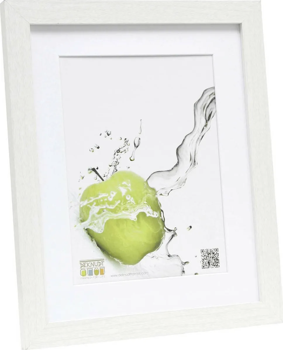 Rama foto Deknudt S66KF1 P1 18x24 cm alba cu passepartout